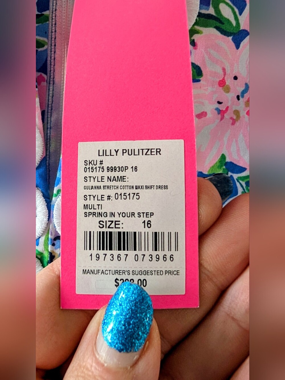 Lilly Pulitzer NWT Size 16 Gulianna Stretch Cotton Maxi Shift Dress ๐ฆ - Picture 3 of 3